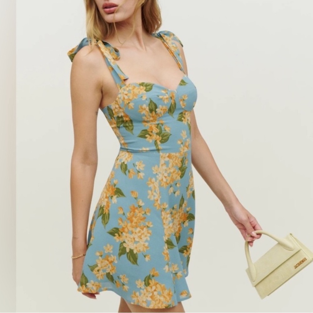 Reformation Niara Bustier Floral sleeveless dress, size 8